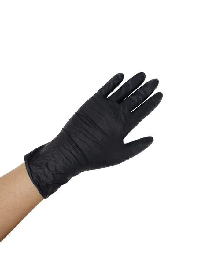 Latex free black nitrile disposable gloves for cleaning and automotive tasks