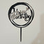 Round Happy Birthday Cake Topper- Black- Pack of 10