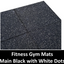 Black with white fleck Rubber GYM Flooring tiles mat 1m x 1m 15mm thickness