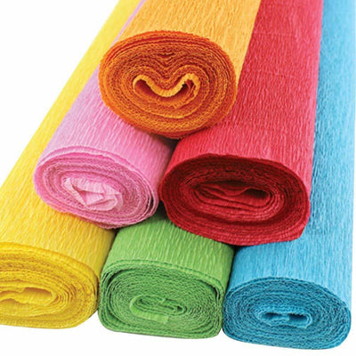CREPE PAPER GIFT PARTY WRAP CRAFT ROLL 500mm x 20m- VARIOUS COLOURS TO PICK FROM