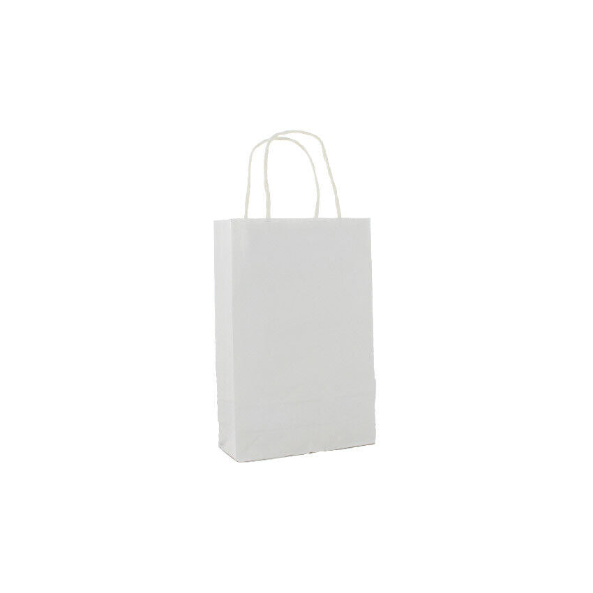 Kraft Paper Bags Gift Shopping Brown White Retail Bag with Handle- Same Day Post