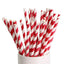 Paper Straws Bamboo Red Stripes Black 3ply Straws Biodegradable