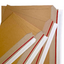 A stack of brown kraft envelopes with red and white address details, suitable for A2, A3, and A4 size documents.