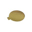Gold-colored speech bubble-shaped object on a white background