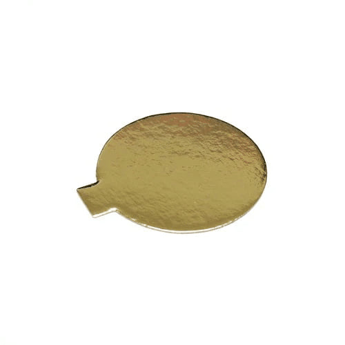 Gold-colored speech bubble-shaped object on a white background