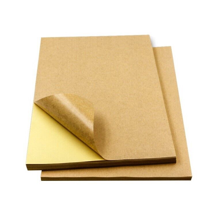 A4 kraft adhesive label paper for packaging and mailing