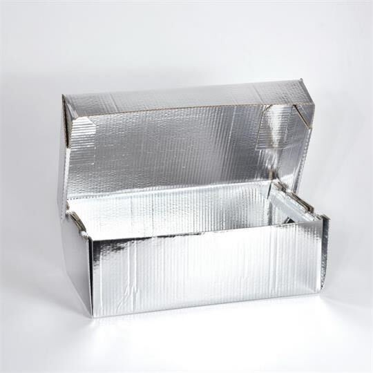 Aluminum foil box on a white background