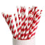 Biodegradable bamboo paper straws with red and white stripes