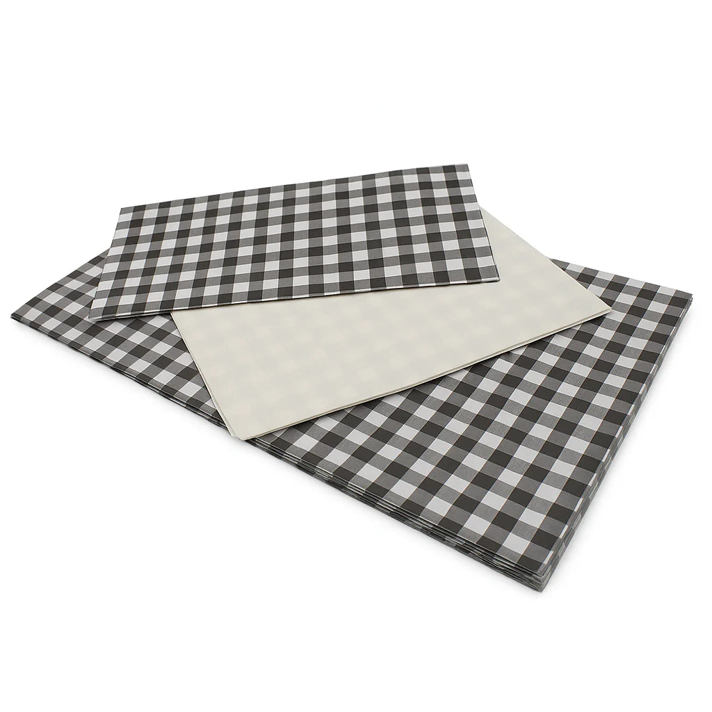 Black gingam food packaging