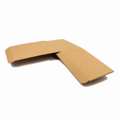 Brown cardboard L-shaped piece on a white background