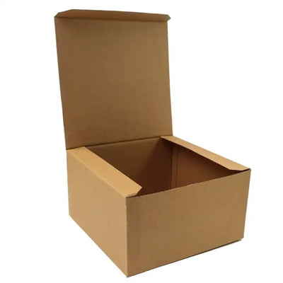 Open cardboard box on a white background