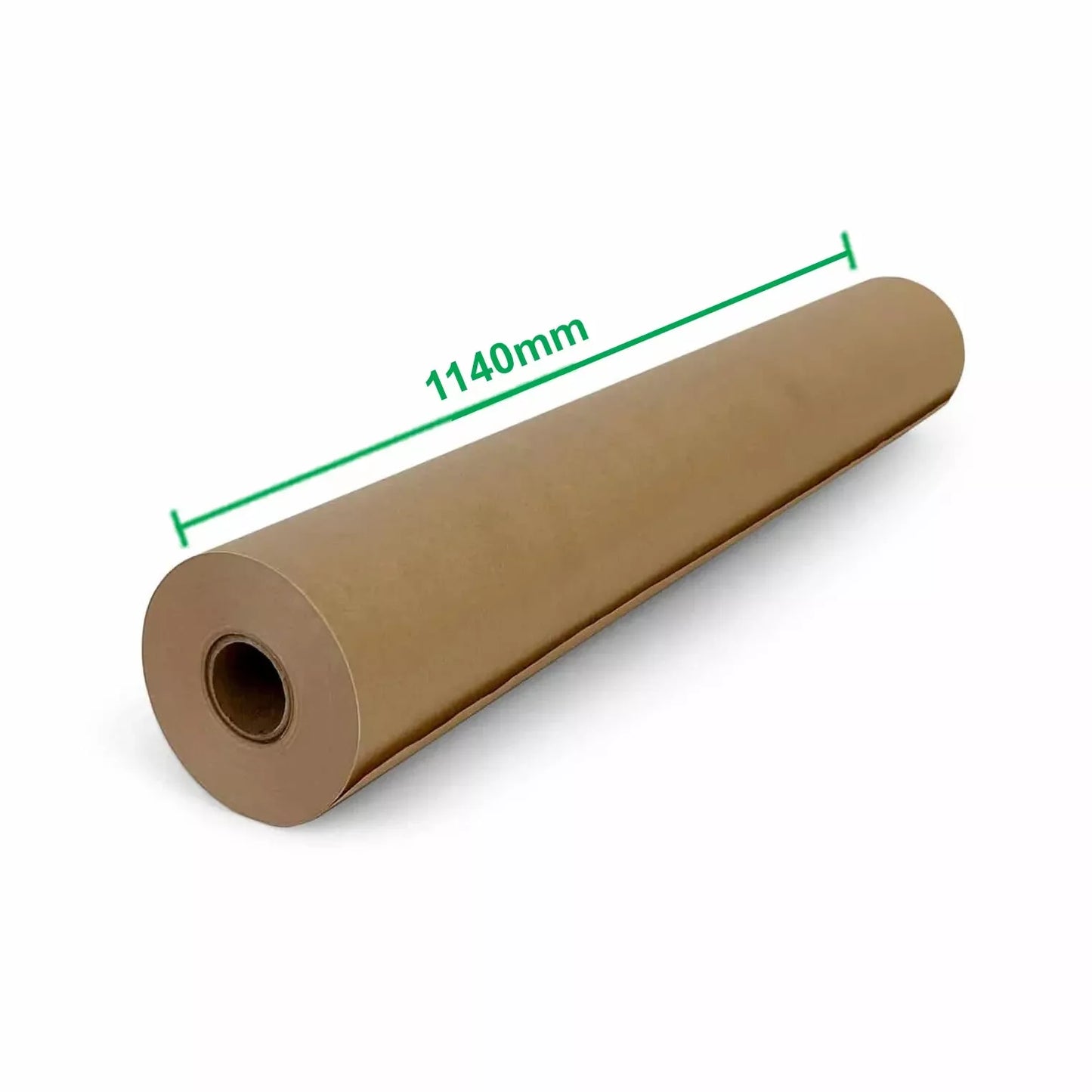 A continuous roll of brown kraft paper with dimensions marked as 1140mm by 60m.
