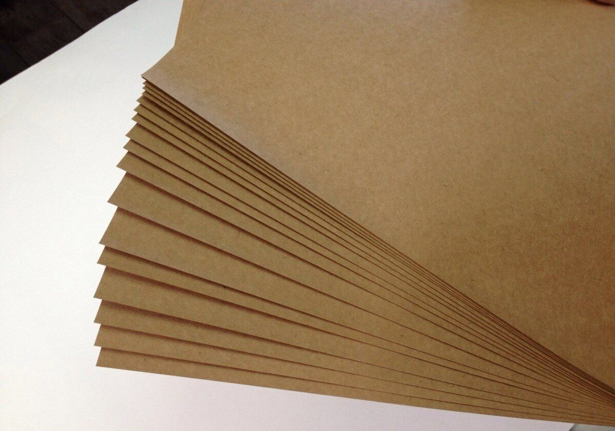 Brown kraft paper sheets for wedding invitations and gift cards