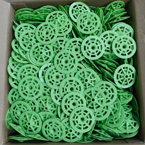 Bulk box of 500 green polypropylene render washers