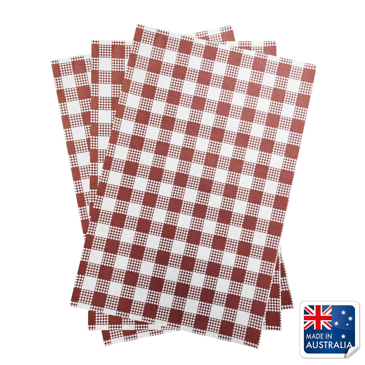 Burgundy Gingham food packaging