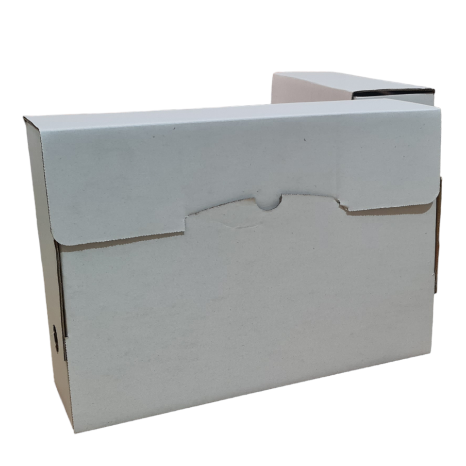 Cardboard document storage boxes with spring clip