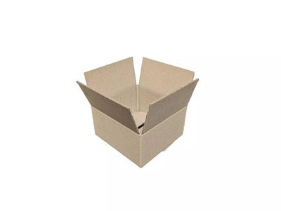 A single, unfilled cardboard moving or mailing box with dimensions 187 x 187 x 102mm, displayed against a white background.