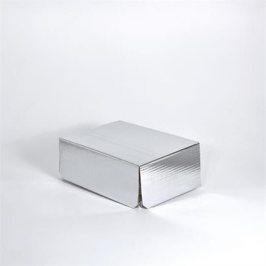 Silver rectangular box on a white background