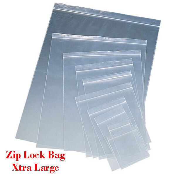 Clear plastic press seal bags for organising small items and packaging