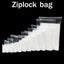 A set of clear plastic zip lock bags in various sizes, designed for office supplies and food storage.