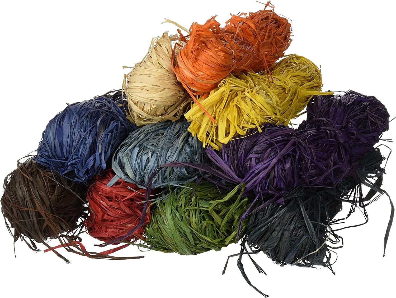 Coloured raffia bundles 20 x 25g natural craft material