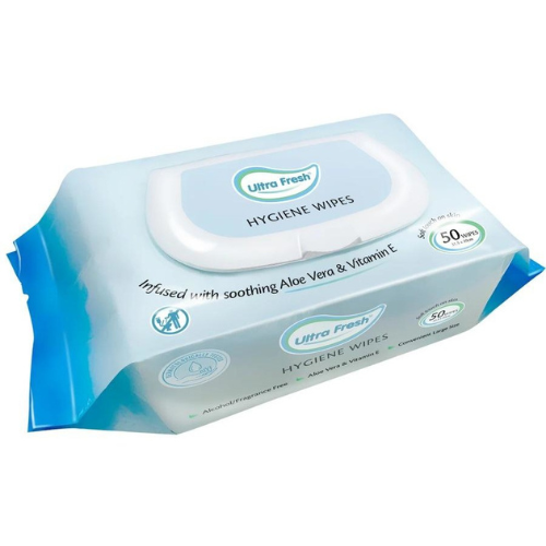 Ultra Fresh Hygiene Body Wipes Aloe Vera and Vitamin E 50 pack