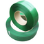 A roll of green PET pallet strapping material.