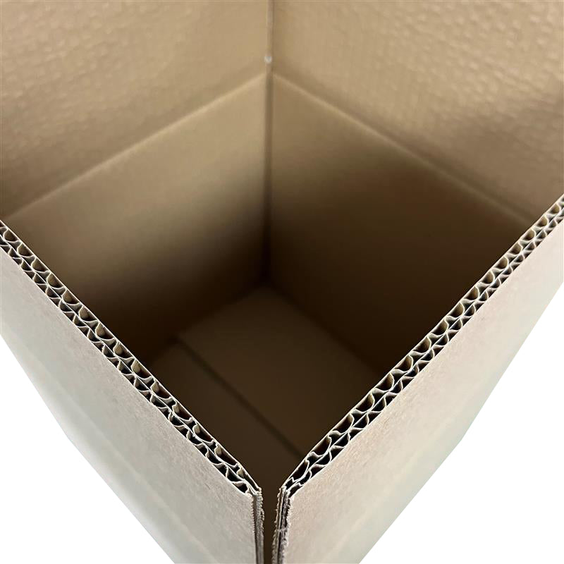 Close-up of a cardboard box corner