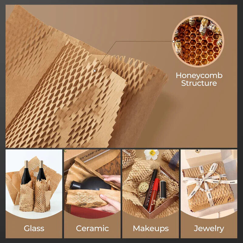 Honeycomb kraft paper roll brown eco friendly protective packaging
