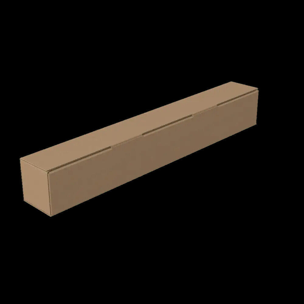 Long cardboard packing box for golf clubs and instruments