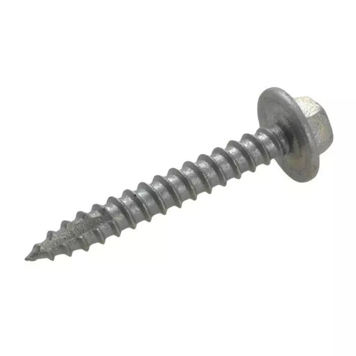 Metal screw on a white background