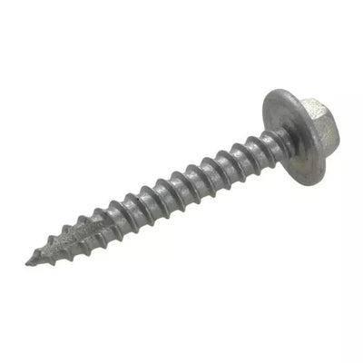 Metal screw on a white background