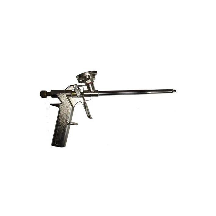 Metal spray gun on a white background
