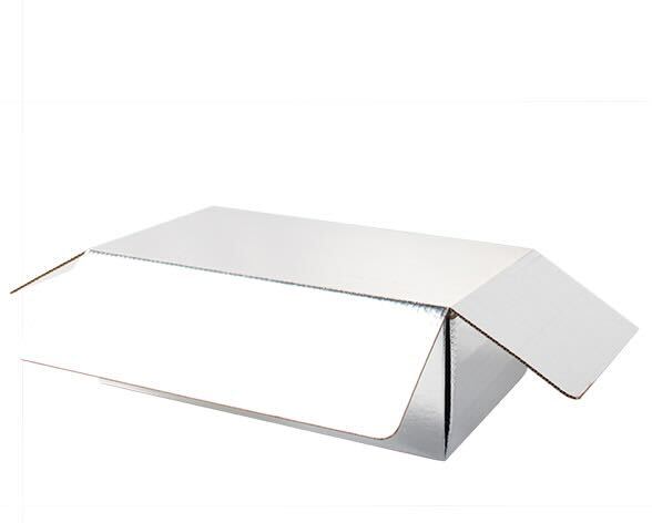 White rectangular box with a lid on a white background