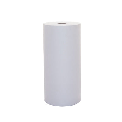 A roll of white butcher's paper against a white background.