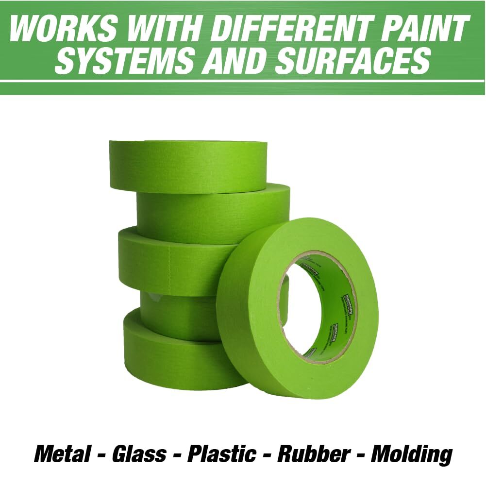 Stack of UV and temperature resistant green masking tape