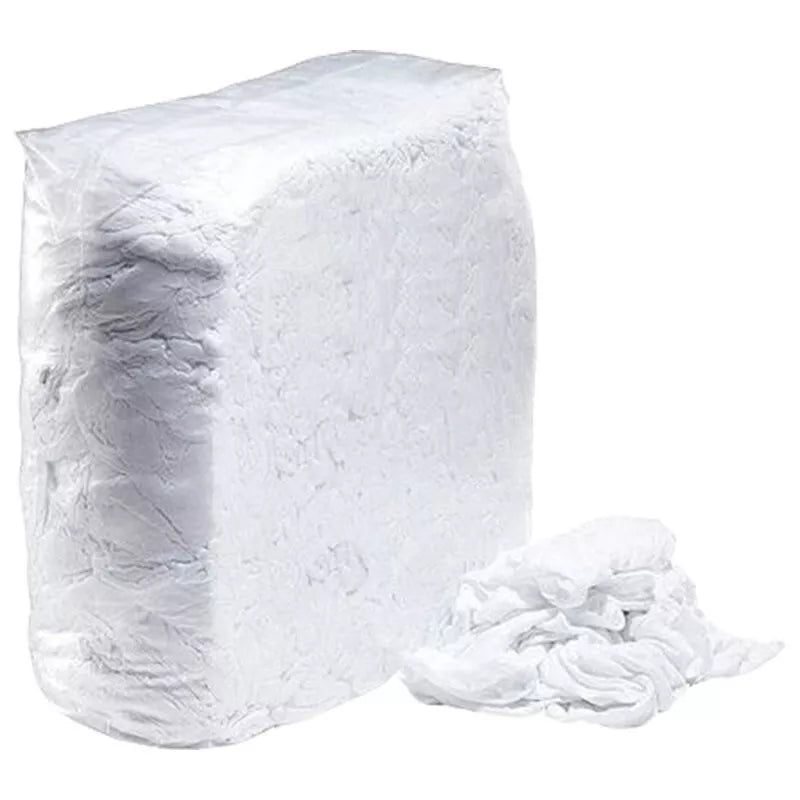 White recycled cotton cleaning rags lint free for workshop and industrial cleaning