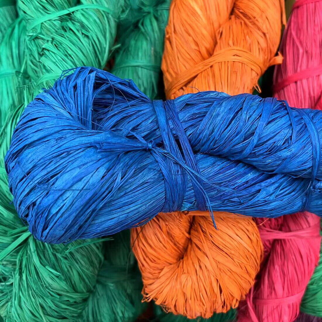 blue raffia hank