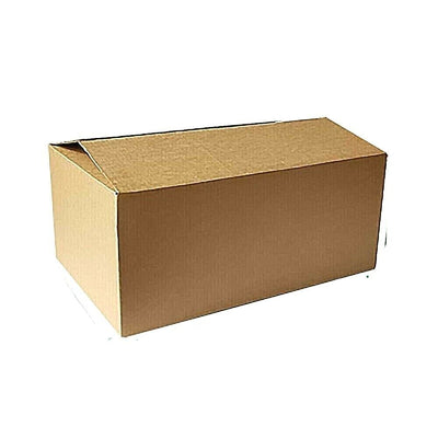 A brown cardboard box made of Kraft board, with no visible branding or content inside.