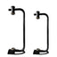 Pair of black metal brackets on a white background