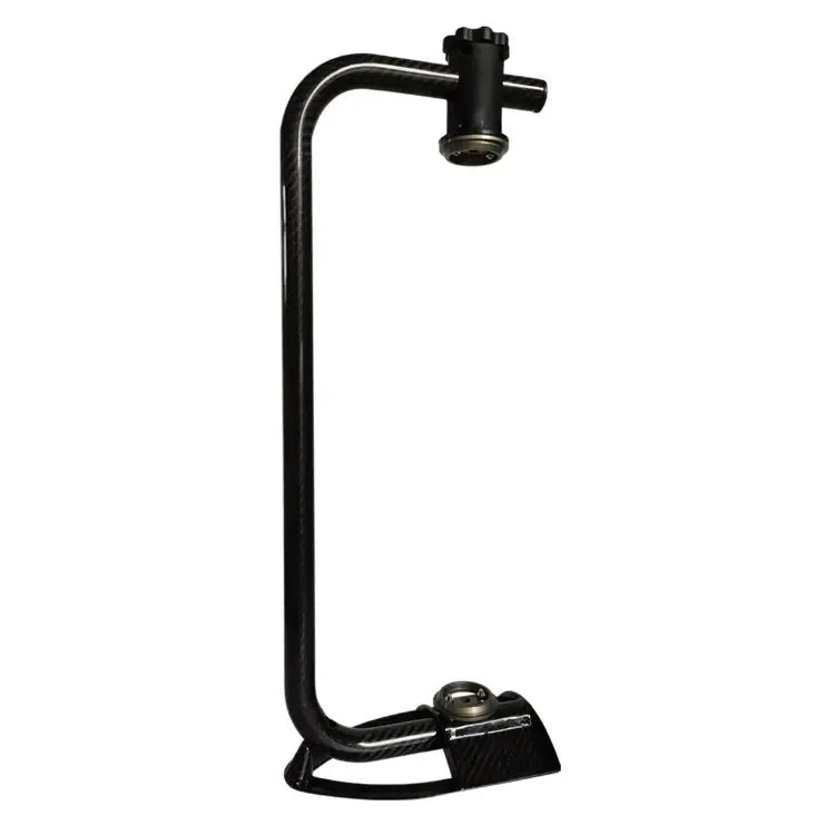 Black metal bracket on a white background