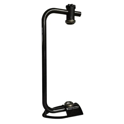 Black metal bracket on a white background