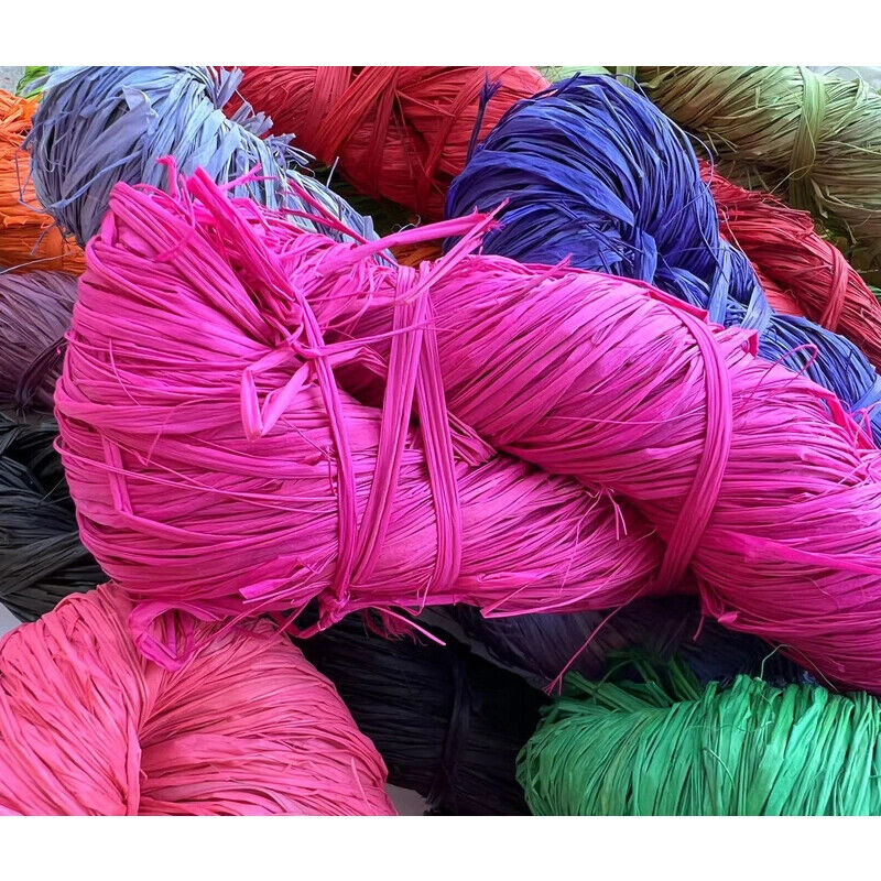 hot pink raffia hank