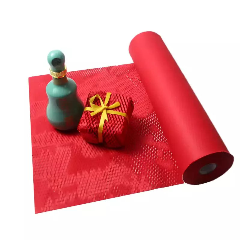 red Honeycomb kraft paper bubble wrap recyclable protective wrap