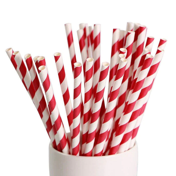 red and white stripes paper straws australia