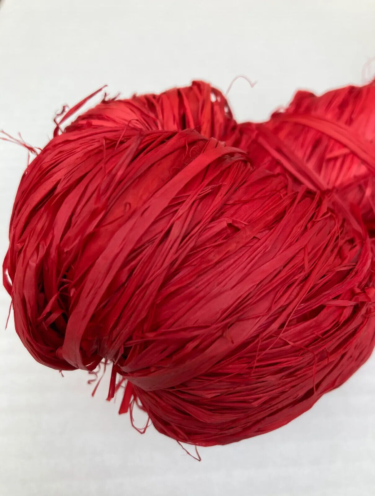red raffia hank