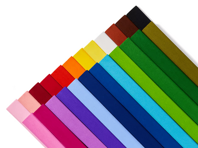 Crepe Paper 12 Assorted Colours Party Decor 596 x 2286mm Premium- Same Day Post