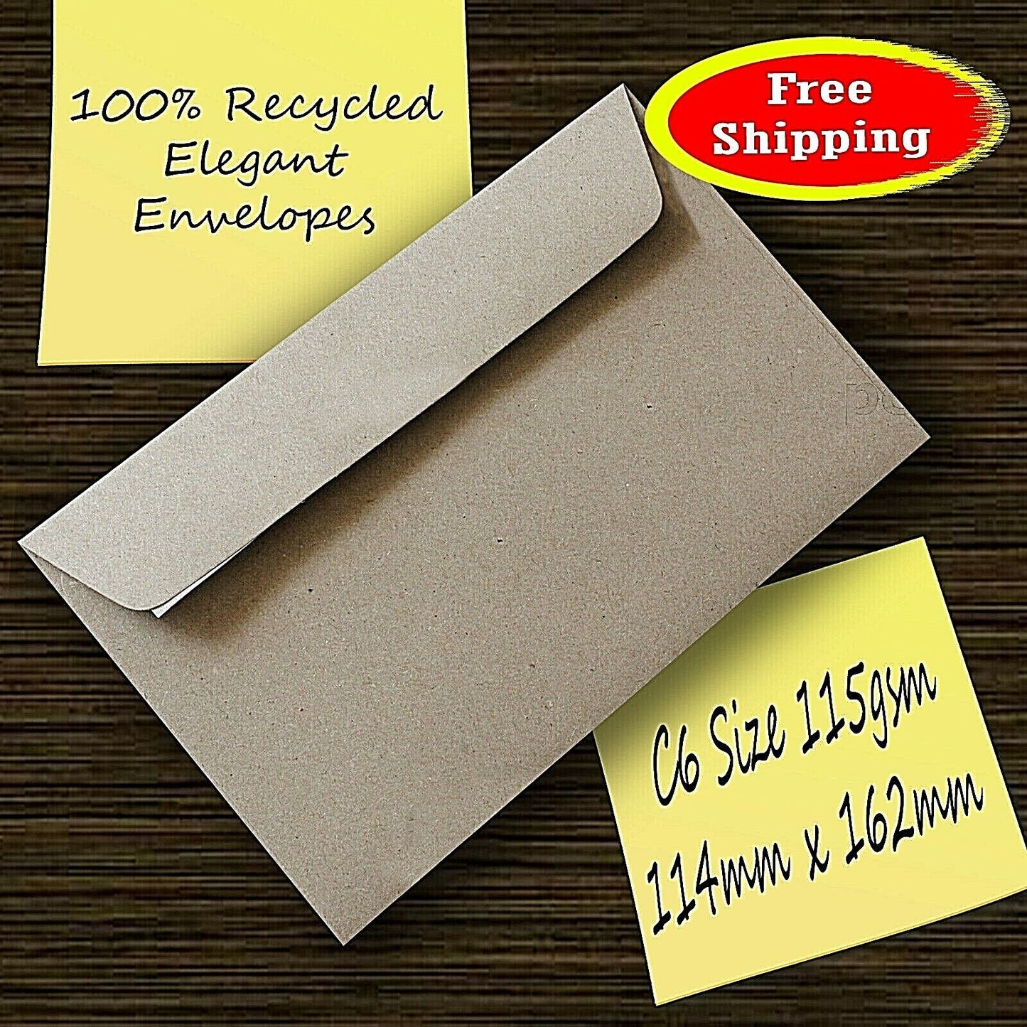 100 x C6 Recycled Botany Elegant Envelopes for Wedding Cards 115GSM- Aus Made
