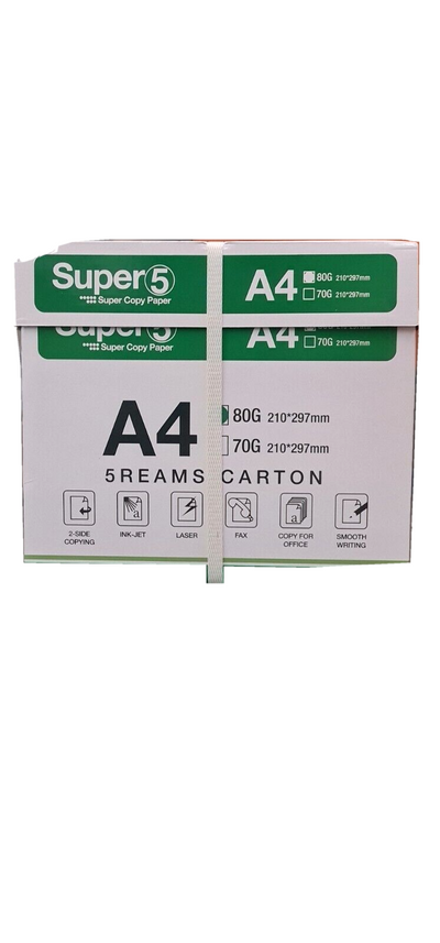 A4 Premium Copy Paper 500x5 Packs (2500sheets)80gsm LIMITED STOCK -Same Day Post