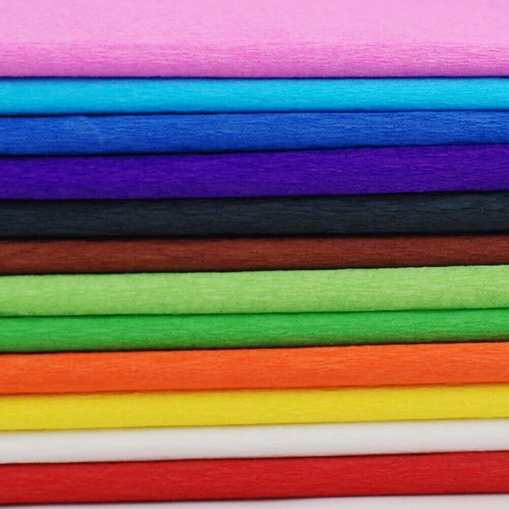 Crepe Paper 12 Assorted Colours Party Decor 596 x 2286mm Premium- Same Day Post